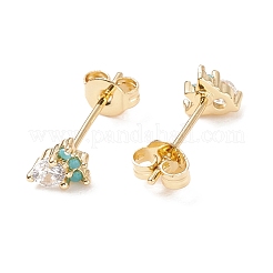 Серьги-гвоздики в виде моркови с кубическим цирконием&nbsp;EJEW-C029-02G