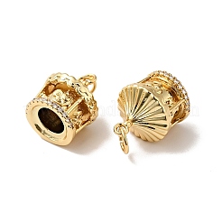 Покрытие стойки латунь микропаве прозрачные подвески из кубического циркония&nbsp;KK-H431-01G