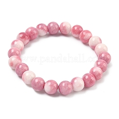 Braccialetti elasticizzati da donna con perline di vetro craquelé opaco da 10 mm&nbsp;BJEW-PH01823-24
