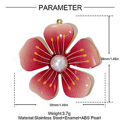Нержавеющая сталь 304 с печатью и подвесками из искусственного жемчуга&nbsp;STAS-OY005-22G