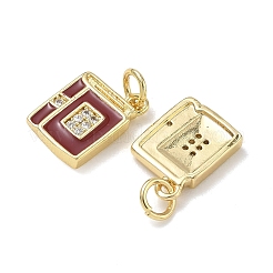 Ciondoli in ottone con strass di cristallo e smalto&nbsp;RB-CBA6830-10G-01