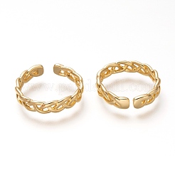 Латунь манжеты кольца&nbsp;X-RJEW-P018-15G