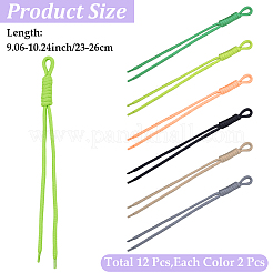 12 pendentif décoratif en corde de nylon bicolore&nbsp;HJEW-CP0001-47C