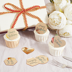 21 stücke 3 arten spiegel wirkung acryl geburtstag cupcake einsatz karte dekoration&nbsp;AJEW-SP0001-66B