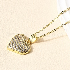 Комплекты из латунных серег-гвоздиков и ожерелий с микропаве из кубического циркония SJEW-Z002-05G