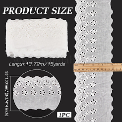 15 ярд хлопковой вышивки с полой цветочной кружевной отделкой&nbsp;OCOR-WH0003-045A