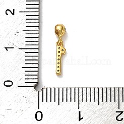 925 breloque européenne en argent sterling avec micro pavé de zircones cubiques transparentes&nbsp;STER-A045-01G-1