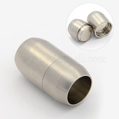 Fermoirs magnétiques en acier inoxydable 304 givré résistant au ternissement avec emembouts collées&nbsp;STAS-N002-21-6mm