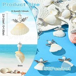 50шт 10 стиля подвески из ракушек и сплавов&nbsp;PALLOY-CJ00044