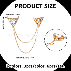 6 шт. 2-х цветные треугольные значки для лацканов&nbsp;JEWB-FH0002-55