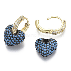 Серьги-кольца Huggie с подвесками из латуни с прозрачным фианитом и прозрачным фианитом&nbsp;KK-R137-018-NF