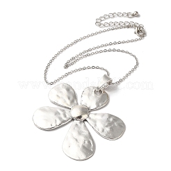 Colliers de chaîne de câble de pendentif d'alliage de fleur de 5 pétale pour des femmes&nbsp;NJEW-Q343-03P