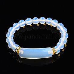 Bracelets élastiques à perles d'opalite synthétique&nbsp;BJEW-T022-04B