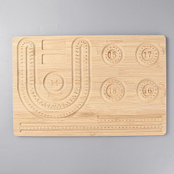 Tavole di design per braccialetti in legno rettangolari, per la creazione di gioielli con collana di braccialetti di perline, Burlywood, 43.4x28.3x1.05cm