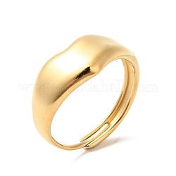 Placage ionique (ip) 304 anneau réglable en forme de cœur en acier inoxydable pour femme, or, nous taille 9 1/4 (19.1mm)
