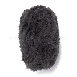 Fils de polyester et de nylon, laine de vison imitation fourrure, pour le tricot de bricolage manteau doux écharpe, grises , 4.5mm