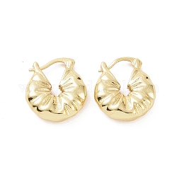 Brass Thick Hoop Earrings for Women, Golden, 17.5x15.5x4.5mm, Pin: 0.5~1x0.5mm