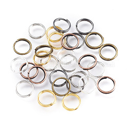 Железные разрезные кольца, кольца с двойной петлей, разноцветные, 7x1.4 мм, внутренний диаметр: 6.3 мм, 6 цветов, Около 6000 шт / 500 г