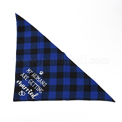 Pañuelo para mascotas de tela, suministros de mascotas, triángulo con patrón de tartán, azul, 320x635x2mm