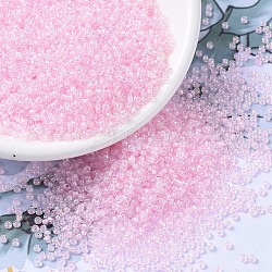 Cuentas de rocailles redondas miyuki, Abalorios de la semilla japonés, (rr272) cristal forrado rosa ab, 11/0, 2x1.3mm, agujero: 0.8 mm, acerca 1100pcs / botella, 10 g / botella