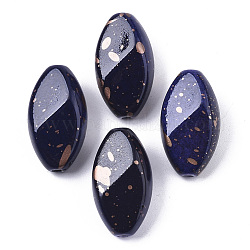 Perles acryliques peintes par pulvérisation, ovale, bleu de Prusse, 23x13x10mm, trou: 2 mm, environ 290 pcs / 500 g