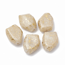 Perles acryliques craquelées, polygone, bisque, 26x19x11mm, Trou: 2.5mm, environ 132 pcs/500 g