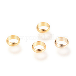 Perline di distanziatore in ottone, anello, oro, 6.5x2.5mm, Foro: 5 mm