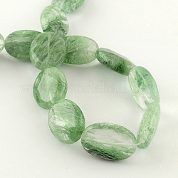 Green Watermelon Stone Glass Beads Strands, Faceted Oval, 25x18.5x8mm, Hole: 1.5mm, about 16pcs/strand, 15.7inch