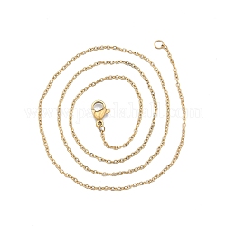 304 Edelstahl-Kabelketten-Halskette für Männer und Frauen, golden, breit: 1.2 mm, 17.72 Zoll (45 cm)