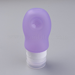 Emboutissage de points de silicone portable créatif, shampooing de douche cosmétique émulsion de stockage bouteille, lilas, 109x49mm, Capacité: environ 60 ml