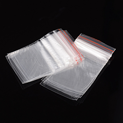 Sacchetti con chiusura a zip in plastica, sacchetti per imballaggio risigillabili, guarnizione superiore, rettangolo, chiaro, 6x4cm, spessore unilaterale: 1.6 mil (0.04 mm)