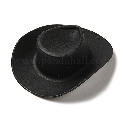 Pendentifs en plastique gros, charme de chapeau de cow-boy, noir, 46.5x54.5x16mm, Trou: 1.4mm