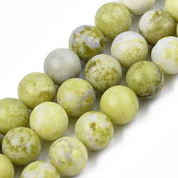 Natürlichen gelben Senf Jaspis Perlen Stränge, Runde, 10~10.5 mm, Bohrung: 1.2 mm, ca. 36 Stk. / Strang, 15.5 Zoll