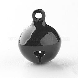 Pendente a campana in ottone, nero, 17.5x14mm, Foro: 2 mm