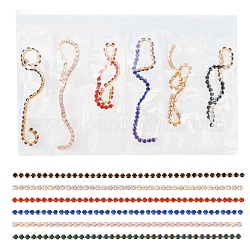 Catene della tazza del rhinestone, nail art accessori decorativi, oro, 100x2 mm, su 6 fili / borsa