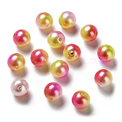 Perle di perle imitazione plastica abs abs, perle di perle a sirena sfumata, tondo, firebrick, 5.5~6x5~5.5mm, Foro: 1.5 mm, circa 5000pcs/500g
