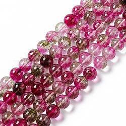 Brin de perles de quartz k9 imitation verre cerise, ronde, rose foncé, 6mm, Trou: 1mm, Environ 69 pcs/chapelet, 14.76 pouce (37.5 cm)