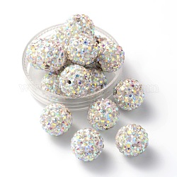 Perles de strass en argile polymère, Grade a, ronde, pp 15, cristal ab, 12mm, Trou: 2mm, pp15 (2.1~2.2mm)