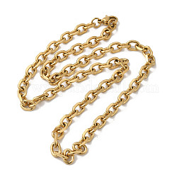 Placcatura ionica (ip) 304 collane a catena portacavi in acciaio inossidabile, oro, 17.72 pollice (45 cm)