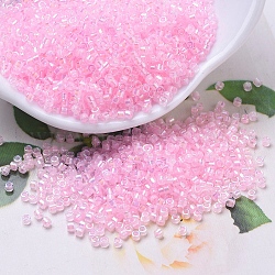 Miyuki Delica Perlen, Zylinderförmig, japanische Saatperlen, 11/0, (db0055) pink gefütterter kristall ab, 1.3x1.6 mm, Bohrung: 0.8 mm, ca. 10000 Stk. / Beutel, 50 g / Beutel
