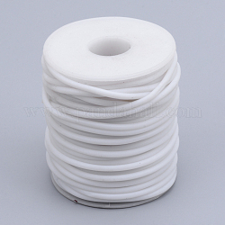 Полая труба ПВХ трубчатый синтетический каучуковый шнур, обернутый круглый белой пластиковой катушке, белые, 3 мм, отверстие : 1.5 мм, около 27.34 ярда (25 м) / рулон