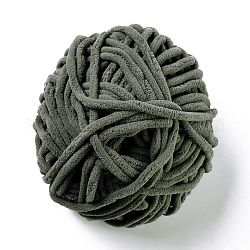 Filato morbido per uncinetto, filato per maglieria spesso per sciarpa, scactola, realizzazione di cuscini, verde oliva scuro, 7~8mm, 65.62 iarda (60 m)/rotolo