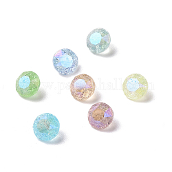 Стеклянные кабошоны со стразами в стиле лунного света, назад назад, алмаз, разноцветные, 6.2x4.2 мм