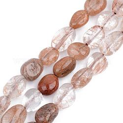 Natural Rutilated Quartz Beads Strands, Tumbled Stone, Nuggets, 5~13x5~10x3~8mm, Hole: 1mm, about 40~60pcs/strand, 14.57 inch~15.74 inch(37~40cm)