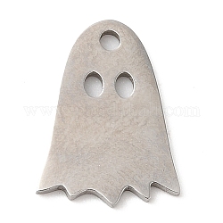 Colgantes de acero inoxidable Halloween 201, amuleto fantasma, color acero inoxidable, 14.5x10.5x1mm, agujero: 1.5 mm