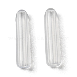 Силиконовые заглушки с круглыми концами, сменная крышка, подходящая для ленты для волос, прозрачные, 13x3 мм, отверстие : 1.2 мм