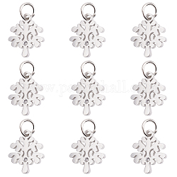 UNICRAFTALE 10pcs Micro Pave Clear Cubic Zirconia Tree of Life Pattern Pendants 316 Surgical Stainless Steel Eco-Friendly Tree Pendants Long-Lasting Plated Tree Charms for DIY Jewelry Making