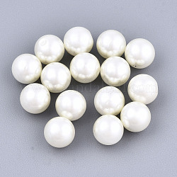 Perline di perla di vetro, tinto, mezzo forato perle, perlato, tondo, vecchio pizzo, 1/4 pollice (6 mm), Foro: 0.8 mm