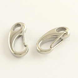 304 Stainless Steel Keychain Clasp Findings, Stainless Steel Color, 26x12x5mm
