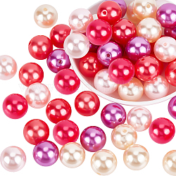 PH PandaHall 20mm Bubblegum Beads 60pcs Pink Pearl Beads Chunk Pen Beads Large Acrylic Loose Beads for Pen Valentine Garland Jewelry Bracelet Bag Chain Making Wedding Mother’s Day Decoration